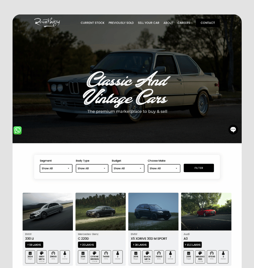Roadway Car's website