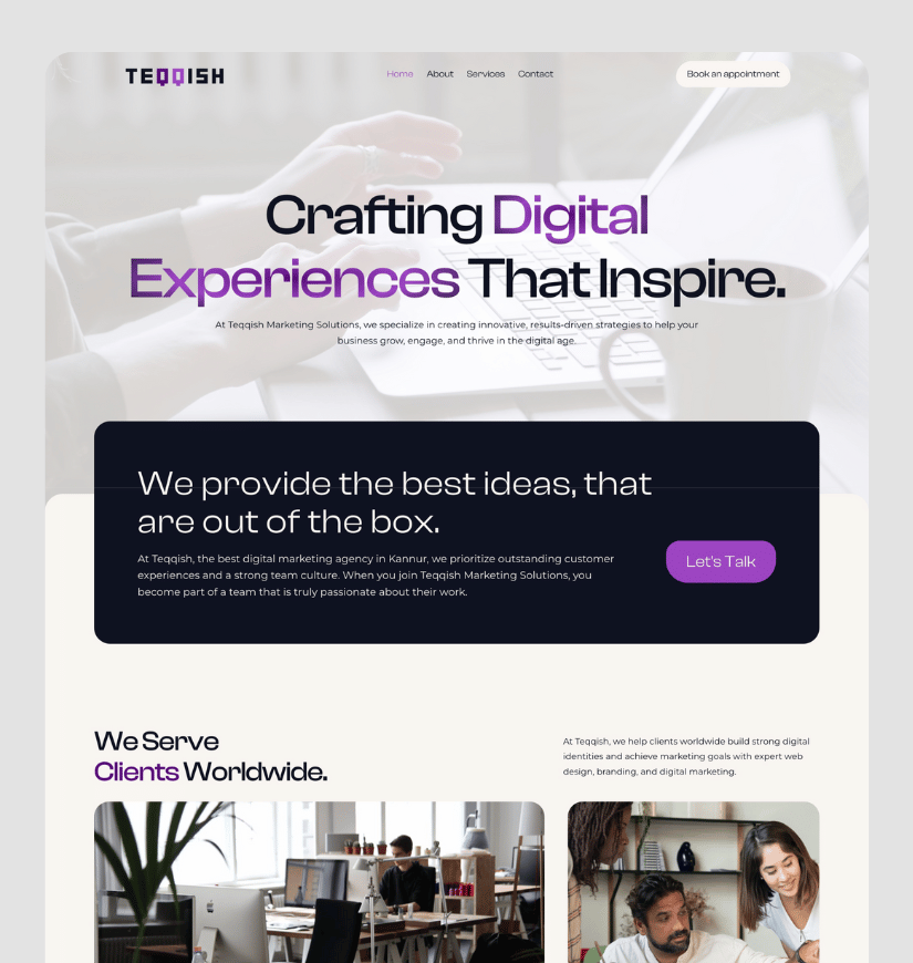 Teqqish's Website designed by Vyshnav VJ