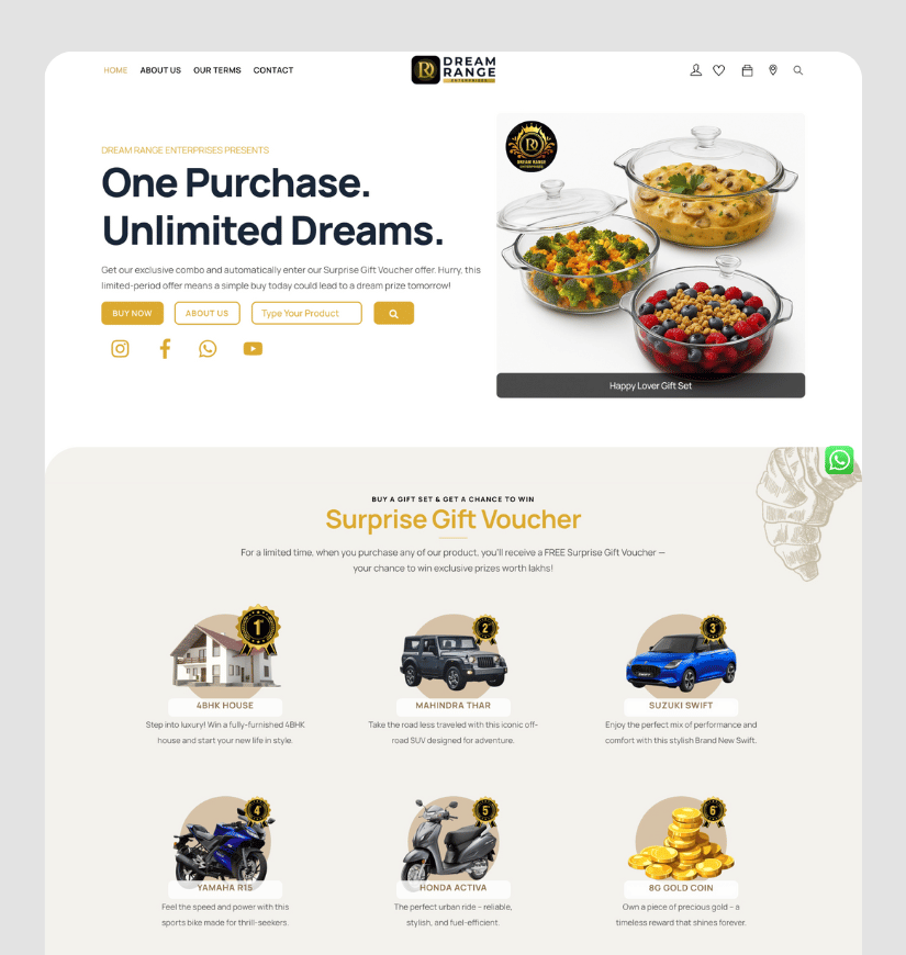 Dream Range Enterprises's website designed by Vyshnav VJ
