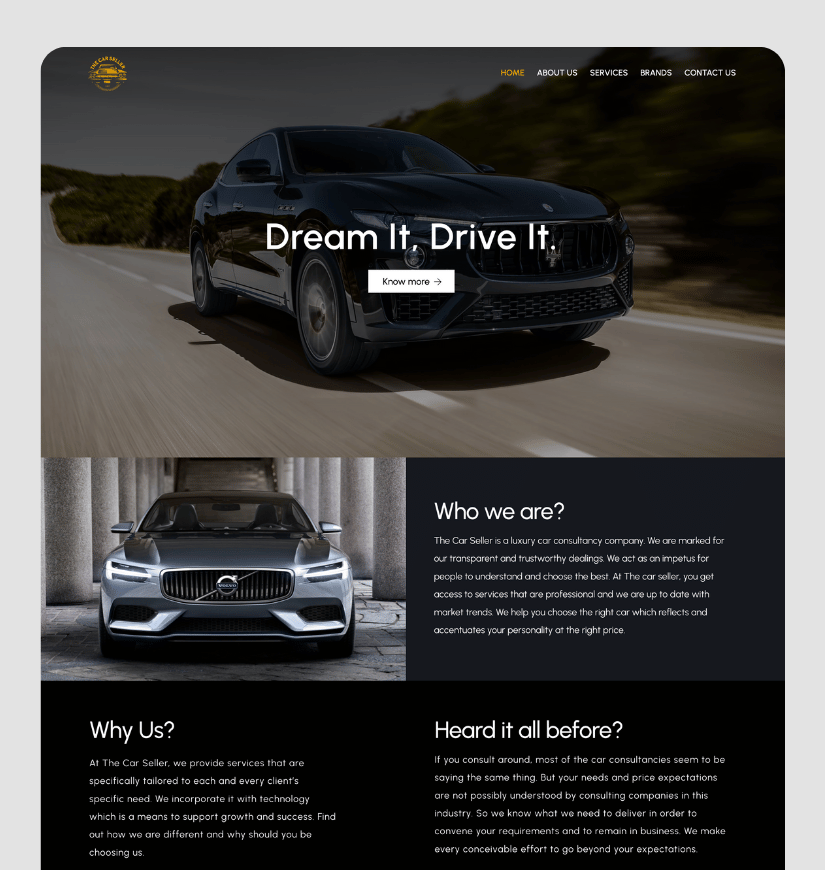 The Car Seller's website